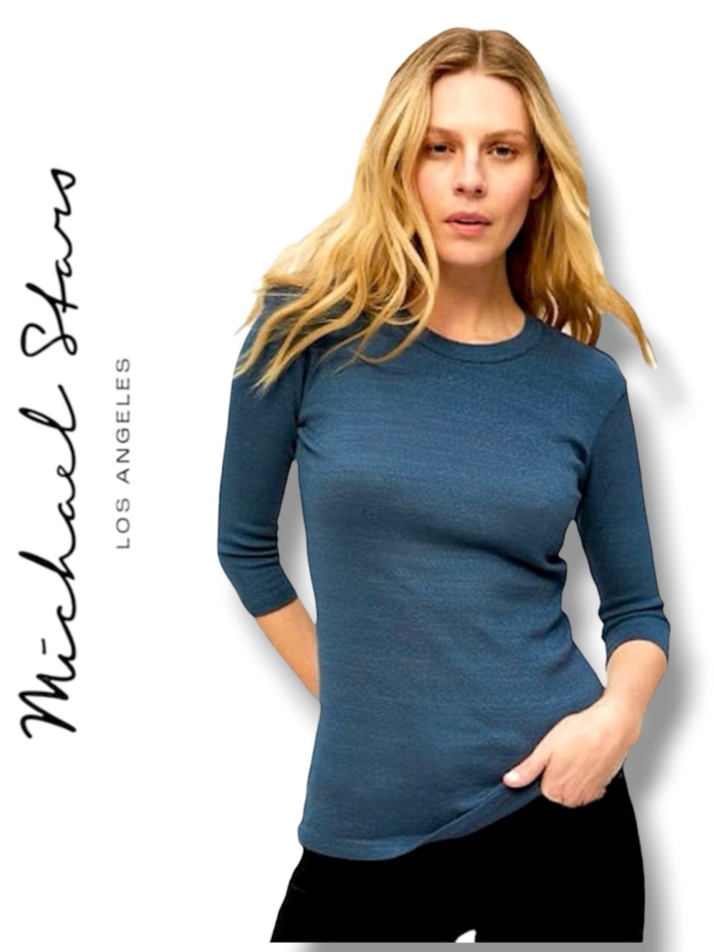 Michael Stars Teal Blue Long Sleeve Tee